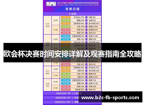 欧会杯决赛时间安排详解及观赛指南全攻略